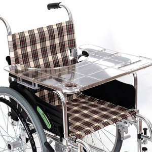 오픈메디칼대세엠케어 휠체어용 작업 테이블 멀티트레이 식판