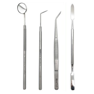 오픈메디칼스피카 의료용 치과기구 4종세트 EX-4PS 치석제거기 치경 치과핀셋 스케일러