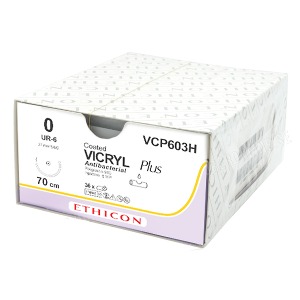 오픈메디칼에치콘 바이크릴플러스 봉합사 VCP603H (1/0) 26mm 5/8Circle 70cm 36개입